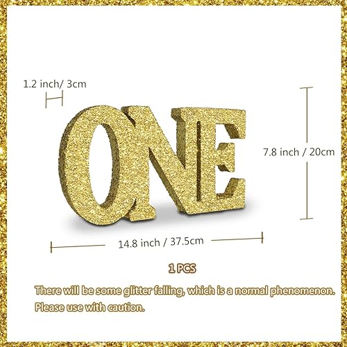 Miniatura 5 de Eploger Letrero dorado pálido con purpurina para el primer cumpleaños, decoraciones de primer cumpleaños para niños y niñas