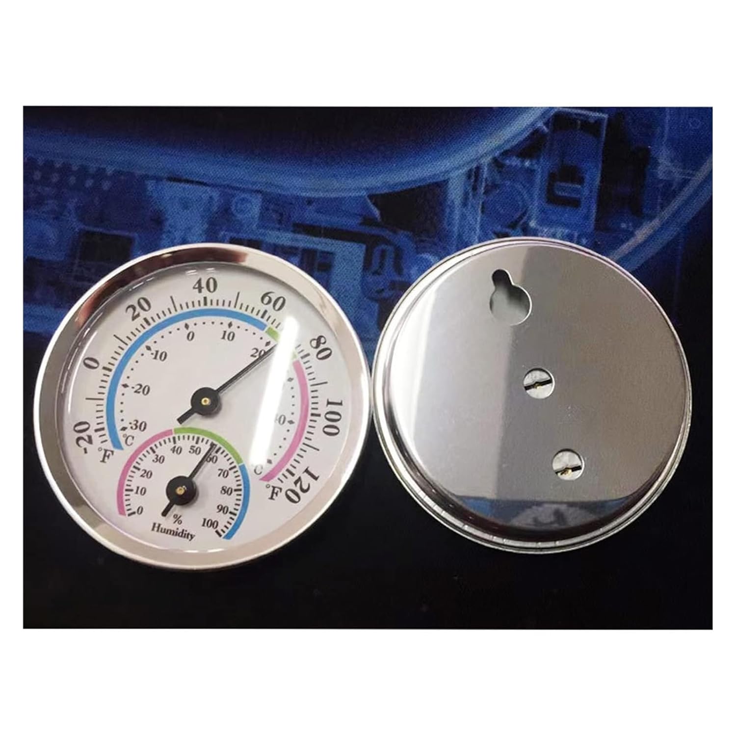 Sauna Thermometer Hygrometer Indoor Outdoor Humidity Gauge with Metal Dial for Bathroom Spa Steam Room