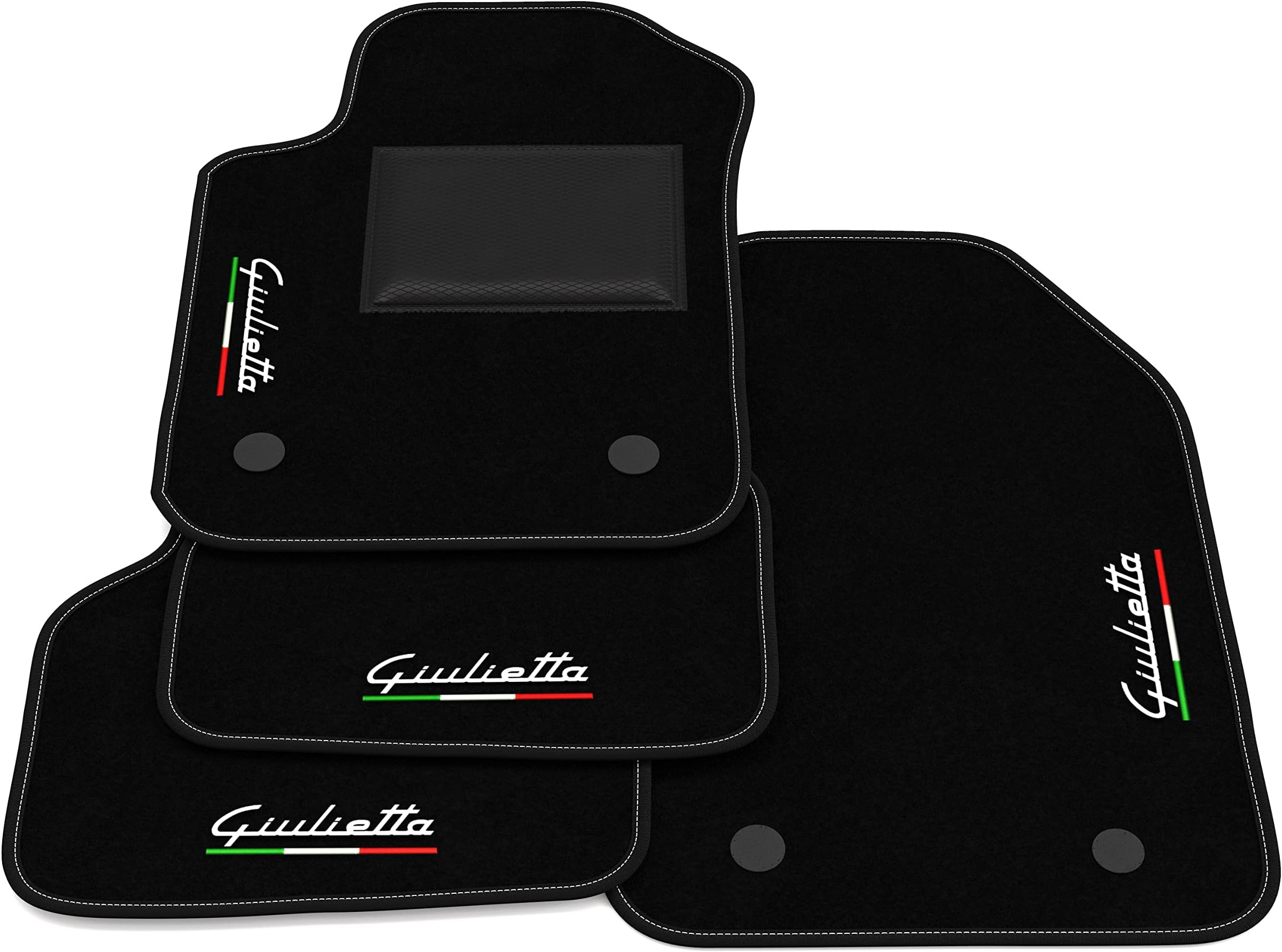 Nero Set Anti- Scivoloso Eco Pelle Tappetini + Copertura Motore per