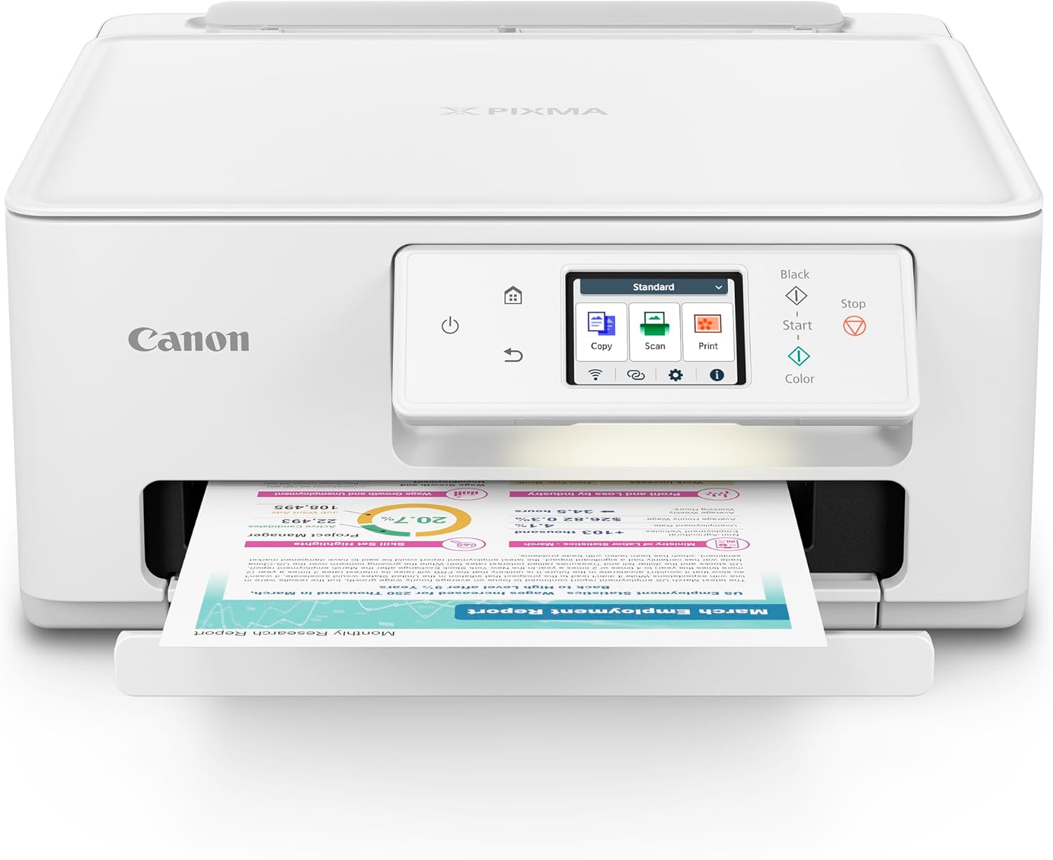 Canon PIXMA TS7720 Wireless All-in-One Color Inkjet Printer – Print, Copy, Scan – Auto Duplex, 15/10 PPM, 2.7” Touchscreen, Compact Home Photo Printer with Easy Setup