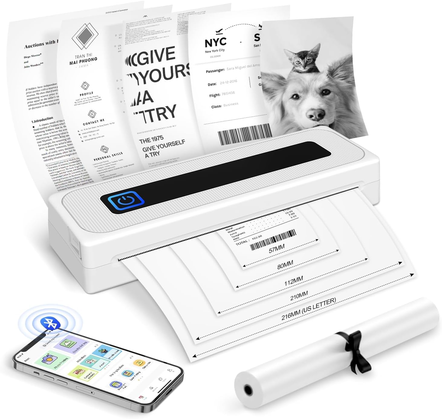 EBuzz Portable Printers Wireless for Travel, M832 Bluetooth Thermal Printer for Phone Laptop, Support 8.5" X 11"/A4/2.08/3.15/4.33 Thermal Paper, Inkless Mobile Printer for Vehicle Home Office (B0DD6YX3TZ) Amazon Price History, Amazon Price Tracker