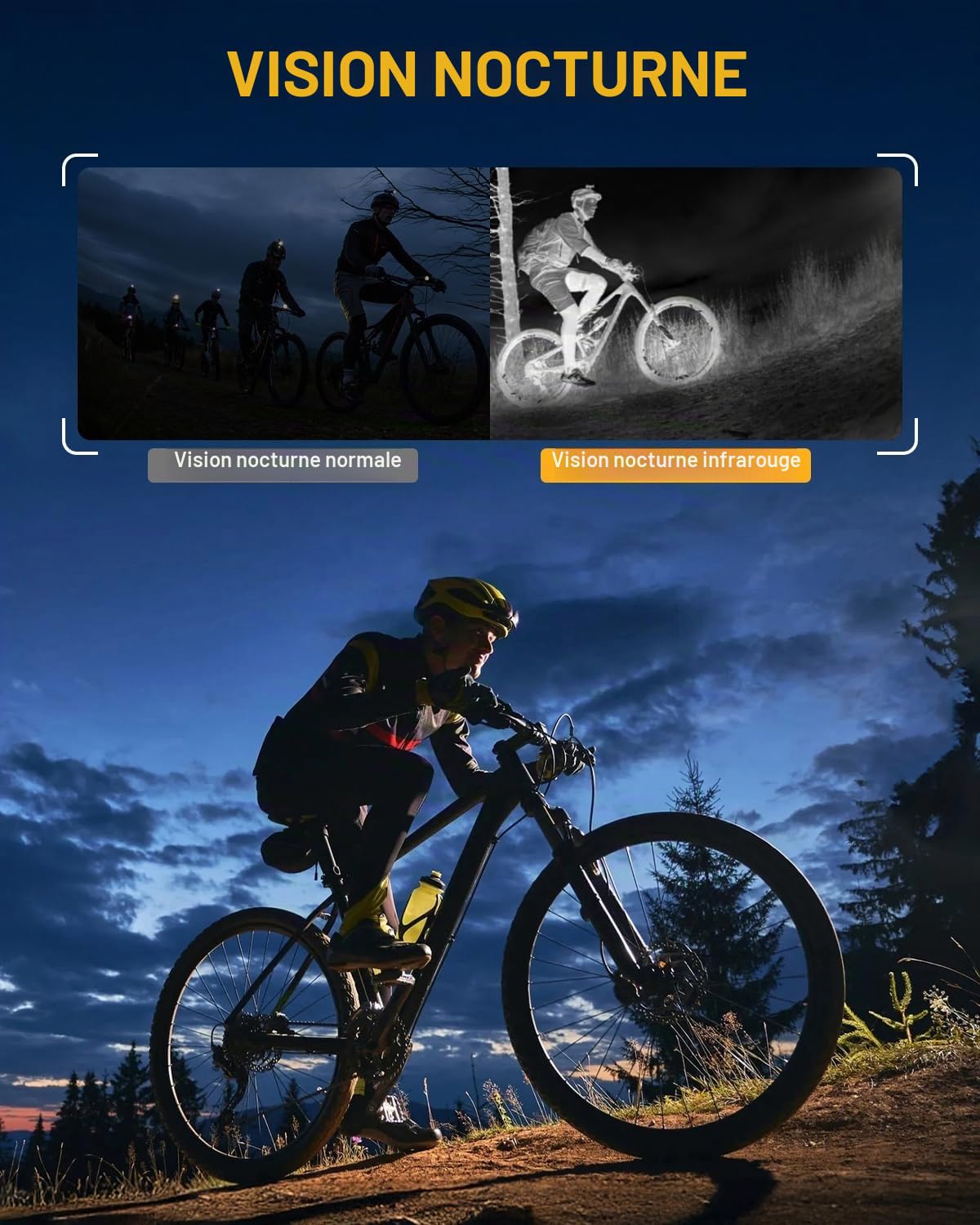 Miroir à Vélo avec Protection Anti-éblouissement Rétroviseur de Guidon de Vélo Camera Velo Arriere avec écran de 5" 1080P Vision Nocturne Angle de 110 °pour Les Vélos De Montagne Et Route