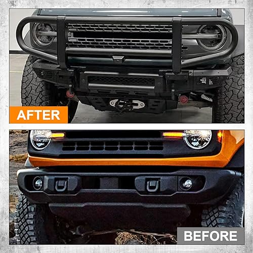 Miniatura 5 de ROXX Bronco Front Bumper, Modular Front Bumper for 2021 2022 2023 Ford Bronco  NOT for Sport Model, Ford Bronco Front Bumper wBull Bar GrilleSkid