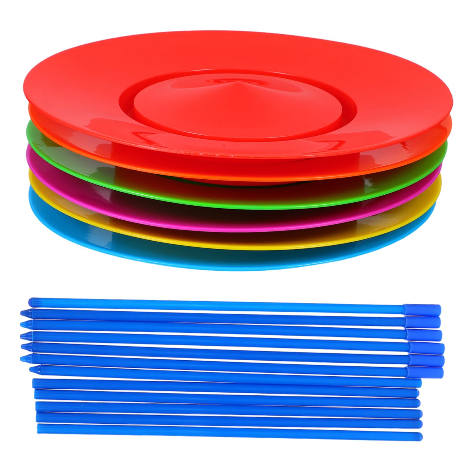ifundom 1Set Spinning Plate Juggling Kit Plates Sticks for Hand Eye Coordination for Circus Performance Indoor Birthday Parties Skill Development