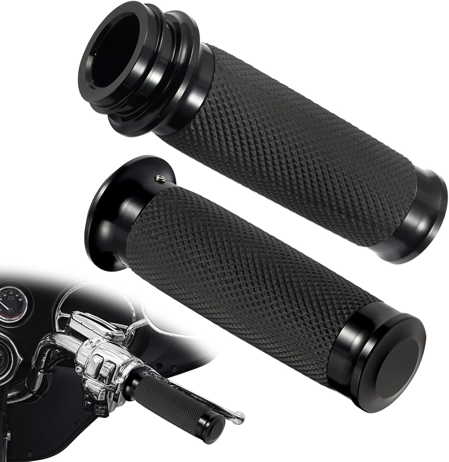 Amazicha Electronic Throttle Hand Grips, 1inch Handlebar Grips Fit for Harley Touring Road Street Glide Road King Softail 2008-2024