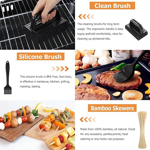 Miniatura 6 de Kit de accesorios para plancha con prensa de hamburguesas, juego de accesorios para parrilla superior plana para Blackstone y Camp Chef, accesorios