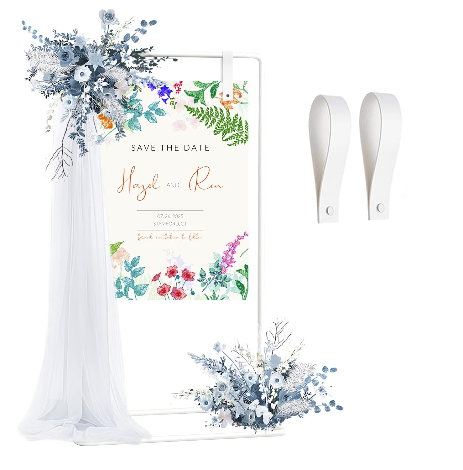 Panneau d'affichage réglable pour mariage, support de table, panneau d'affichage (blanc)