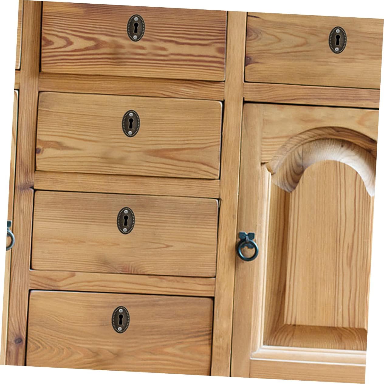 24pcs Antique Decorative Keyhole Covers Keyhole Escutcheon Plates for Cabinets Dressers and Furniture Vintage Style for Home Decor