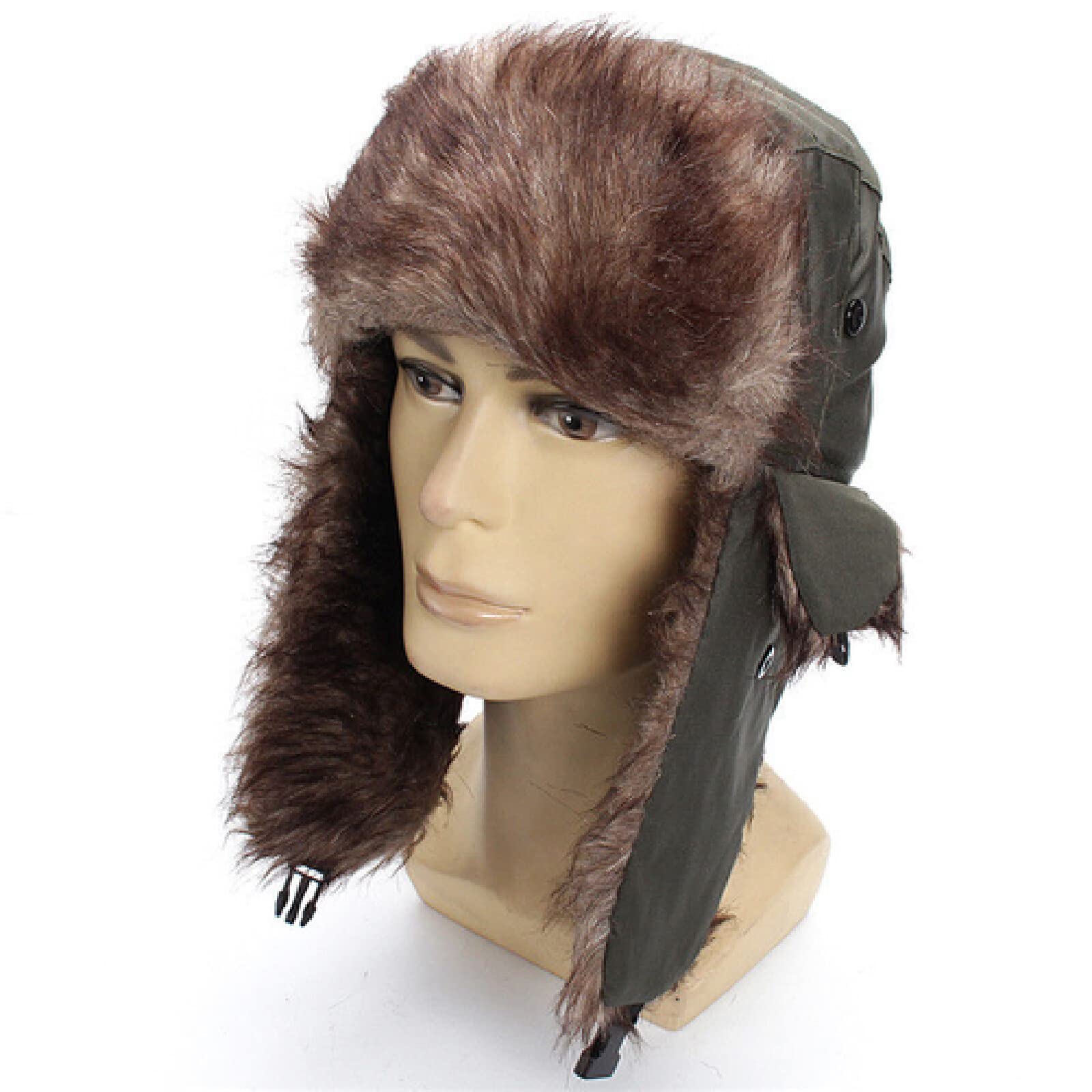 Zimowa czapka traperska Russian Bomber Czapka zimowa utrzymuj ciepło unisex zimowy traper Aviator Trooper nauszniki rosyjska czapka narciarska futrzana bombowiec Faux futrzane czapki uszanka