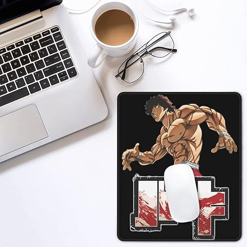 Miniatura 8 de Alfombrilla de mouse de anime Baki The Grappler Baki Hanma, base de goma antideslizante con borde cosido, alfombrilla de mouse para computadora, 7.9