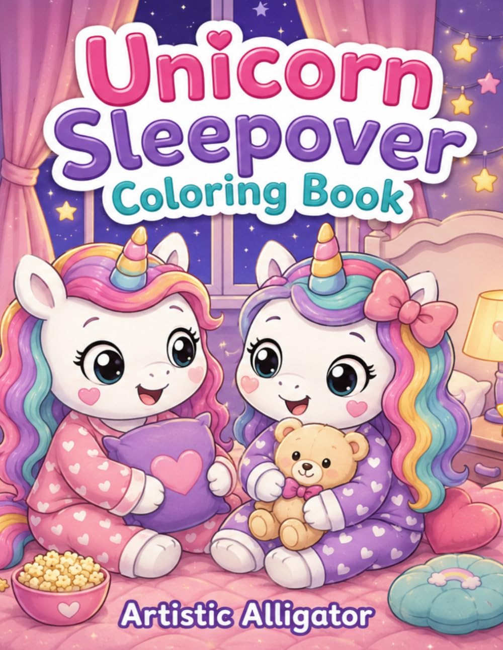Unicorn Sleepover Coloring Book: A Cozy Coloring Adventure with Cute Unicorn Friends for Ages 3–8