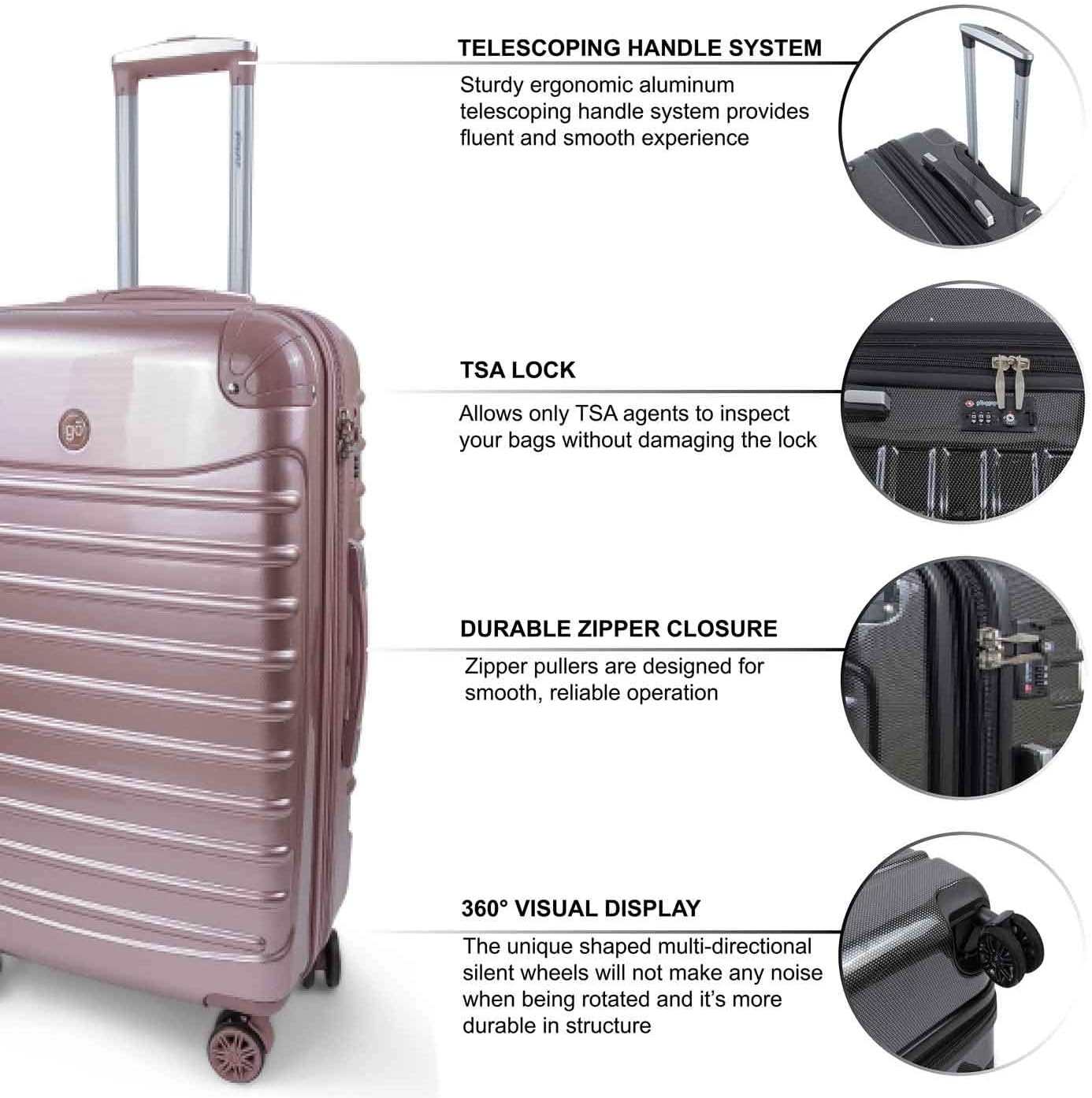 Modern Hard Suitcase Set - Higest Quality Large Carry On Hard Travel Case With Wheels - Best Deal For The Best Quality (Beige)