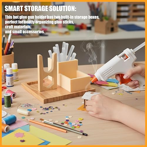 Miniatura 3 de Mini soporte para pistola de pegamento caliente con organizador de barra de pegamento, 1 soporte para pistola de pegamento caliente y 2 cajas de