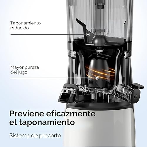 Miniatura 7 de Máquinas Exprimidoras, Extractor de Jugos de Prensa Fría 3 en 1 con Conducto Extra Grande de 6.5", Gran Capacidad de 100oz, Motor AC, Hace Jugo