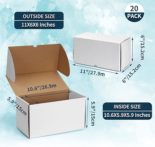 Miniatura 84 de WIFTREY Cajas de envío pequeñas de 8 x 6 x 4, paquete de 25 cajas para correo, embalaje, cajas de cartón corrugado blancas para pequeñas empresas