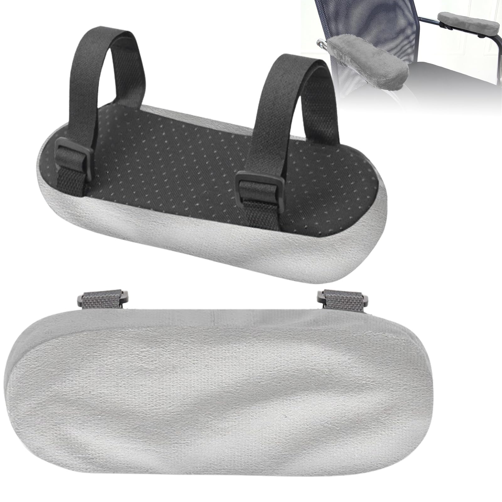 2 cuscini per braccioli ergonomici, per sedia da ufficio, sedia a rotelle (grigio)