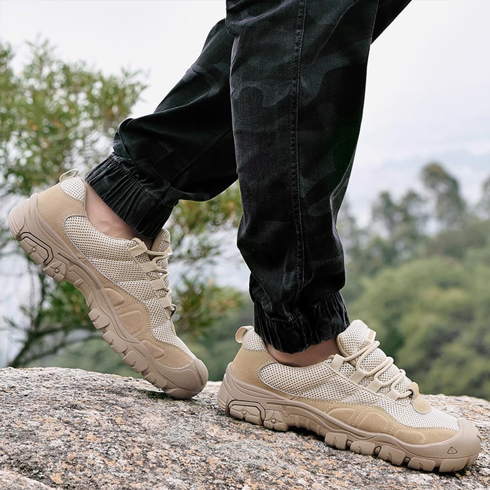 Los Hombres De Senderismo Zapatos Cómodos Transpirable Ligero Antideslizante Suela De Goma Al Aire Libre a Pie Zapatillas De Cordones