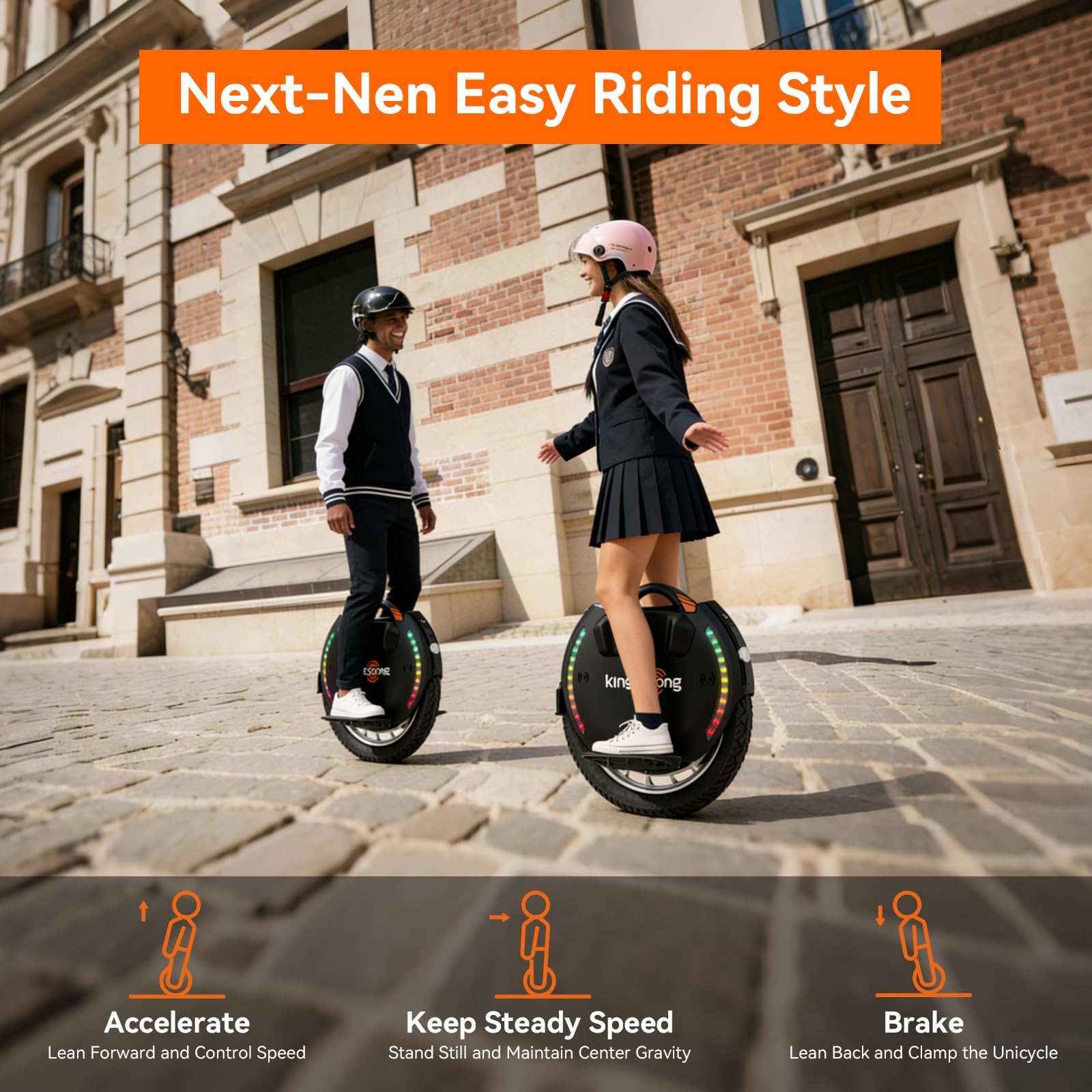 KINGSONG Elektrisches Einrader KS-18XL, Erwachsene,Schwarz, Motor 2200W, Reichweite bis zu 80km, Flansch 20km/h, Aufblasbarer 18" Reifen, Lautsprecher und Bluetooth