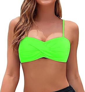 Parte superior de bikini bandeau para mujer y mujer, sin tirantes, camiseta para hombre, talla grande