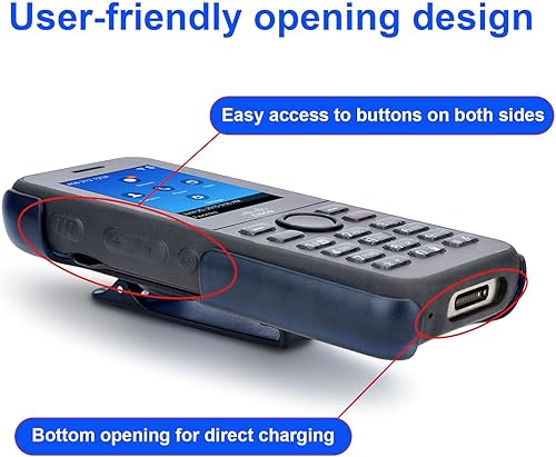 Miniatura 4 de iGuerburn VoIP - Funda para teléfono Cisco 8821 y 8821-EX, soporte para teléfono Cisco con clip giratorio para cinturón de 360 grados (azul)