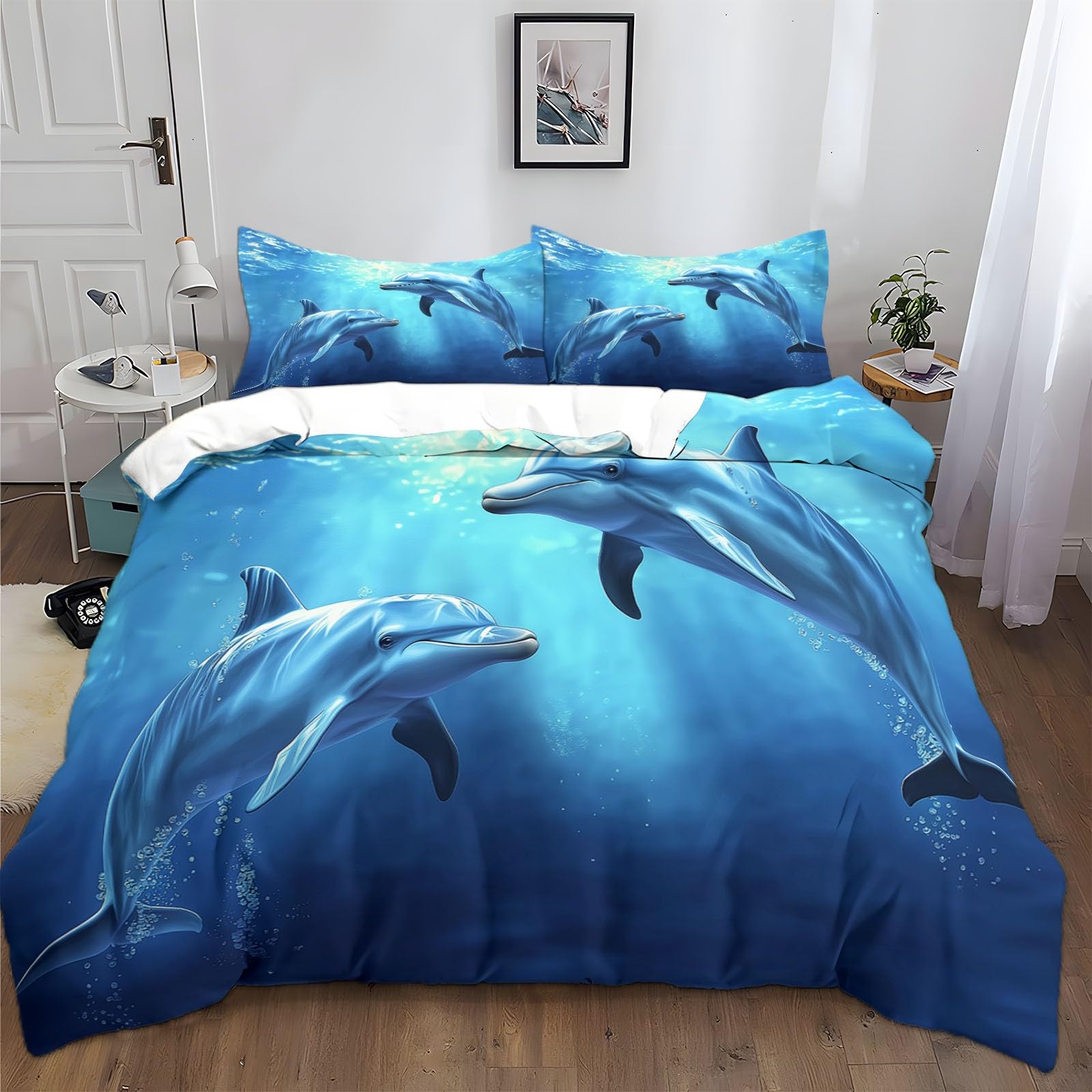 Parure de lit dauphin 140x200 cm : le cadeau d'anniversaire parfait pour enfant