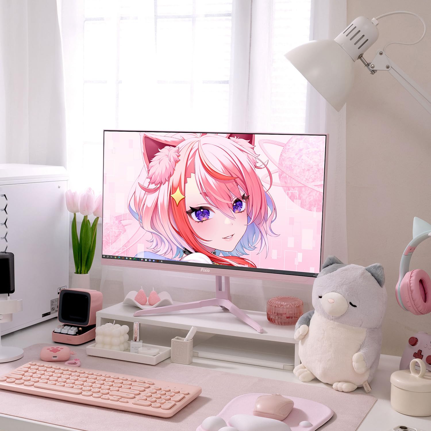 Amazon.co.jp: Pixio PX248 Wave Pastel Pink Gaming Monitor 23.8