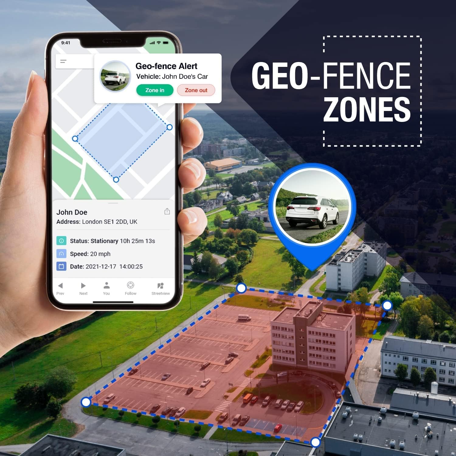 REWIRE SECURITY DB3 Plug & Play OBD GPS Vehicle Tracker – Localizzatore portatile in tempo reale per auto, camion, furgone | facile installazione | avvisi automatici | batteria di backup integrata |