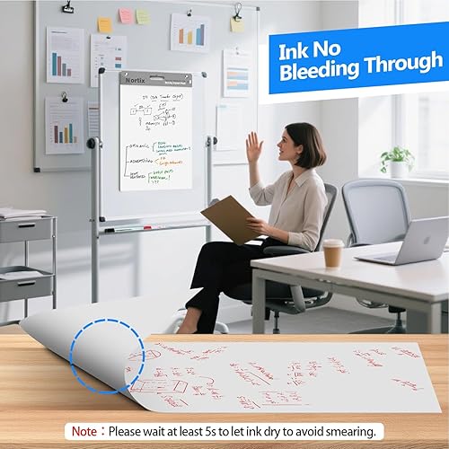 Miniatura 3 de Nortix Papel de carta, almohadillas adhesivas de caballete, papel de gráfico para profesores, súper adhesivo y resistente a las manchas, mini papel