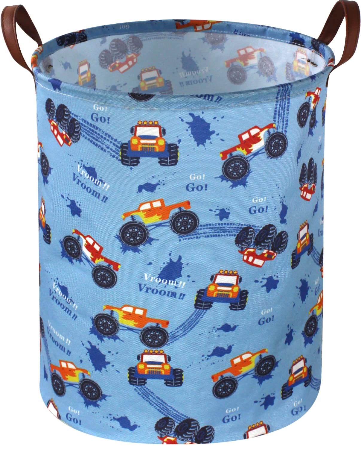 Kids Boys Hamper, Kids Laundry Basket Collapsible Monster Truck Storage Baskets for Boy Room Decor,Office,Toy Organizer,Gift Hamper(Monster trucks) …