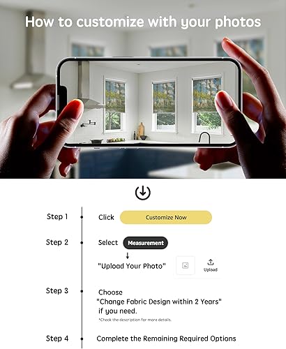 Miniatura 2 de Yoolax Persiana enrollable motorizada con imágenes persianas opacas inteligentes que funcionan con Alexa tamaño y foto personalizados persianas