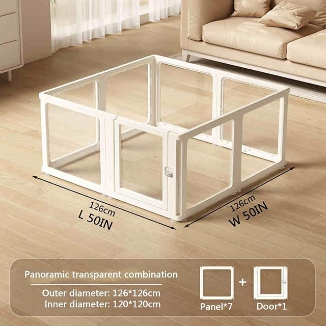 Foto 2 de 8 de ZHENGQIAN Perros Interior Recinto Perro,Cerca de acrílico Transparente,Corralito for Mascotas DIY,Panel…
