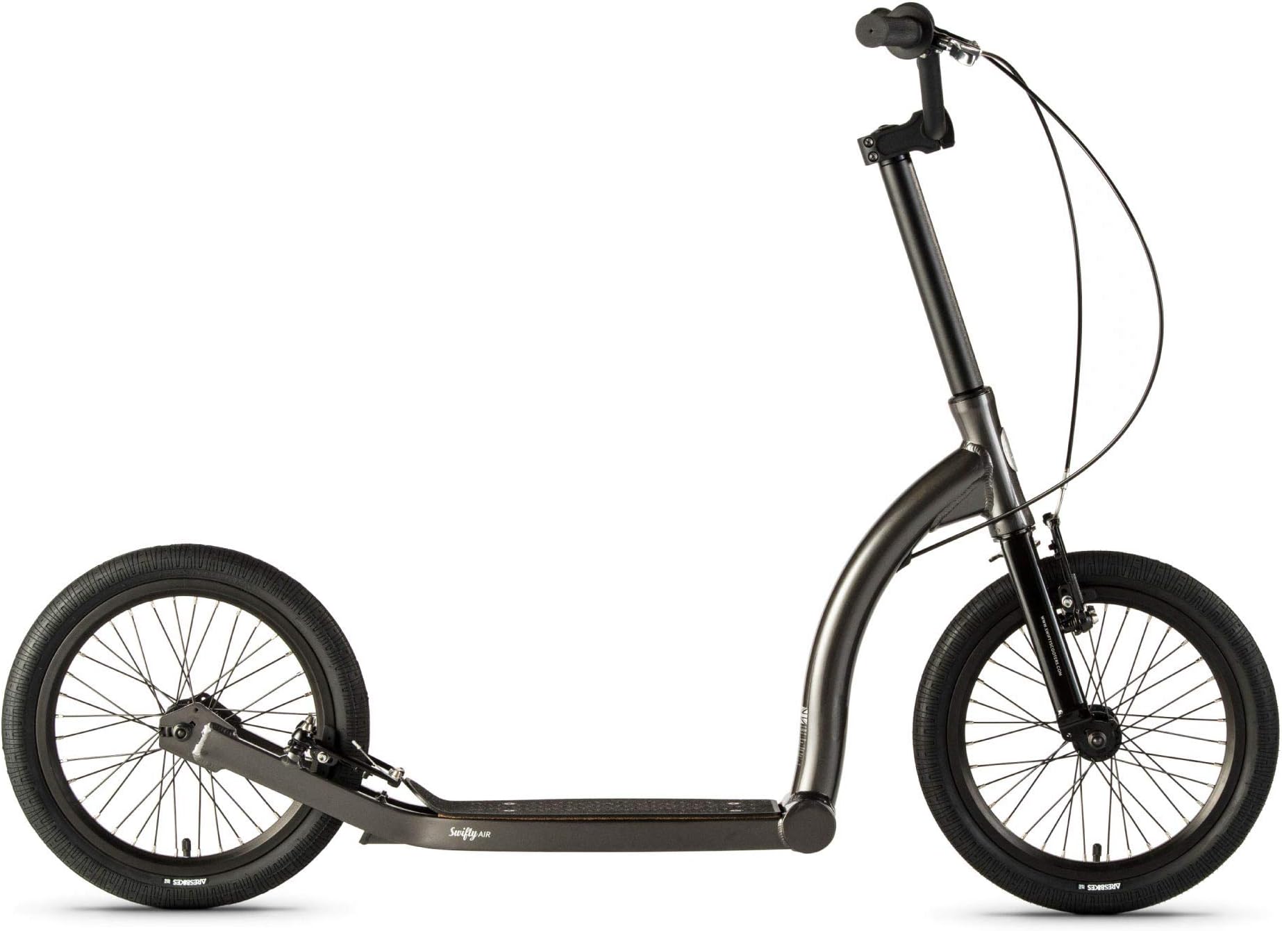Swifty Scooters SwiftyAIR MK2 | All terrain off road premium adult push kick scooter, 16 inch wheel front rear brakes