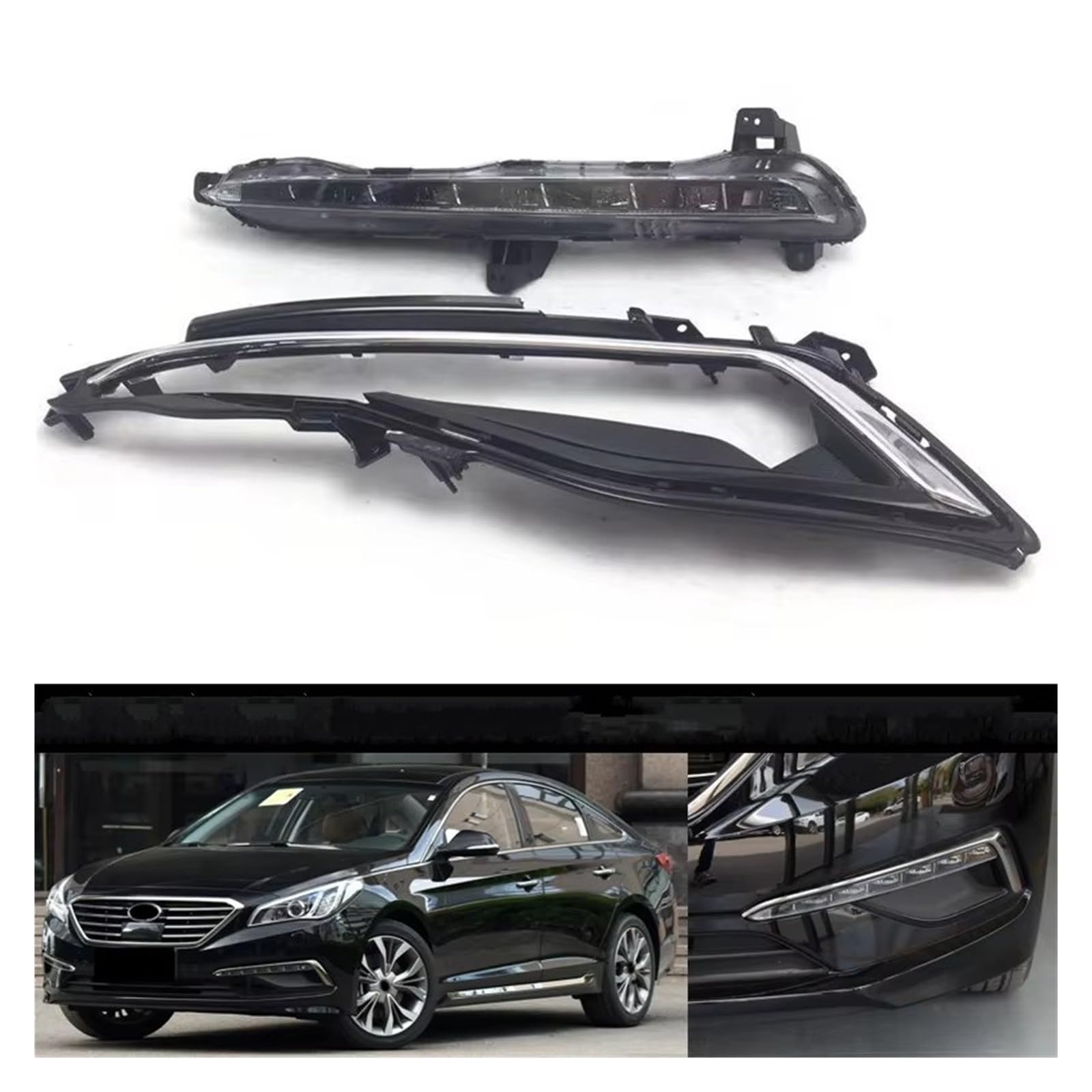 Hyundai Sonata 2015-2019 przedni zderzak, reflektor przeciwmgielny, światła do jazdy dziennej, reflektor przeciwmgielny DRL