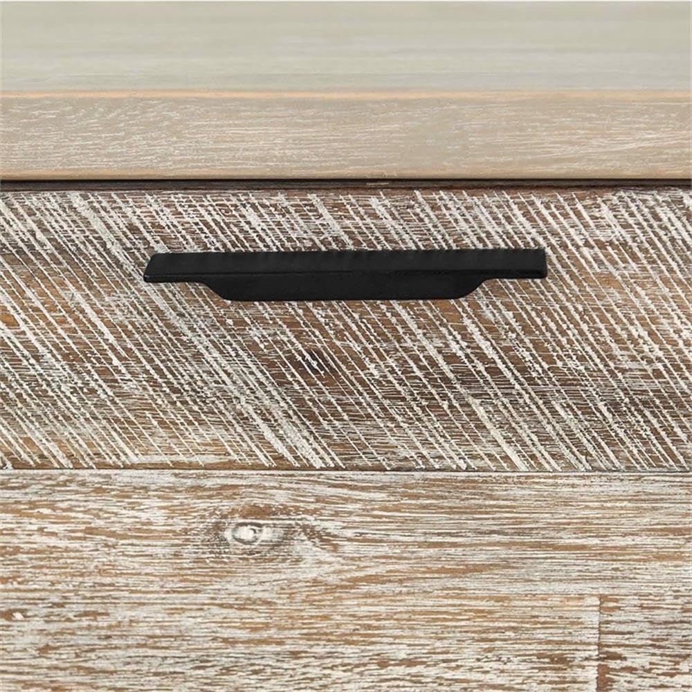 Armen Living Bridges Sideboard Buffet Cabinet Acacia Wood, Two Tone Grey