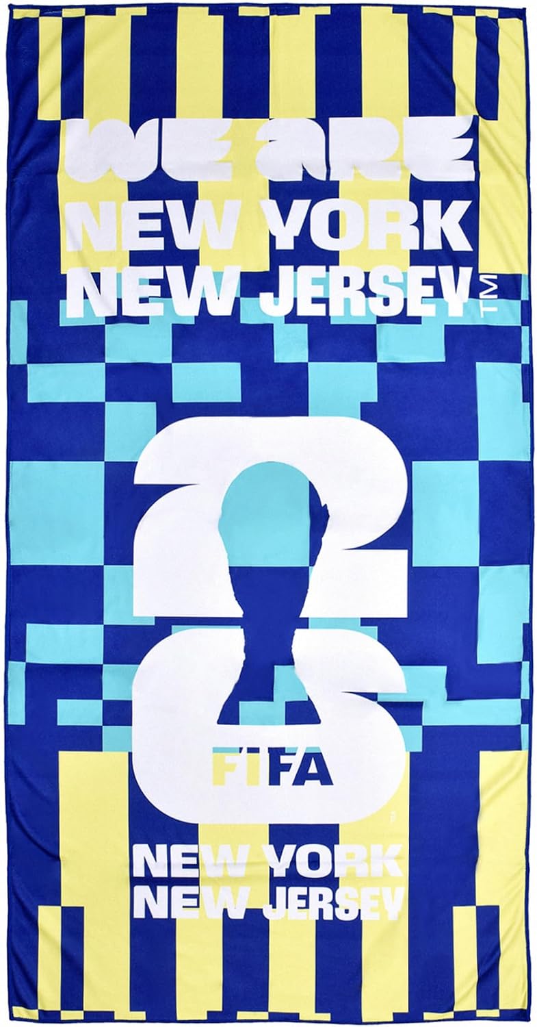 Official FIFA World Cup 2026 Edition - Emblem Towels 30x60 Inch Velvet - Soft, Durable Men & Womens Towel- Machine Washable (Host New York)