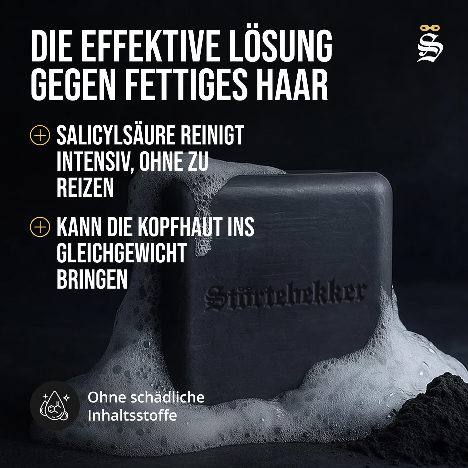 NEU: Störtebekker® Premium Shampoo Bar Active Carbon (6x) | Festes Shampoo Herren & Damen mit Aktivkohle | 3in1 Duschseife Männer | Intensivpflege für Haare & Kopfhaut - vegan, handgefertigt (6x100g)