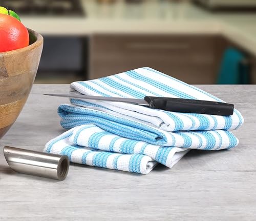 Miniatura 6 de Paquete de 6 trapos de cocina vintage rústicos, paños de cocina, servilletas, trapos de limpieza, altamente absorbentes y de secado rápido con lazo