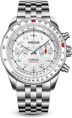 SEA-GULL Mens Mechanical Watches, Automatic Wristwatch for Men, Horizon Series Titanium Alloy Chronograph, Seagull ST19, Luminous, 1073