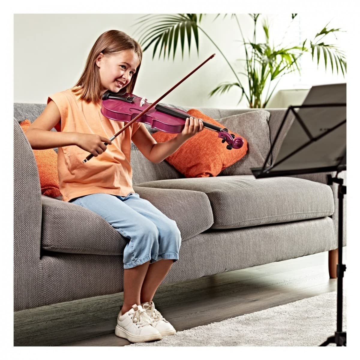 Gear4music Violino 1/2 per bambini dai 7 ai 10 anni in sucon fiocco e custodia
