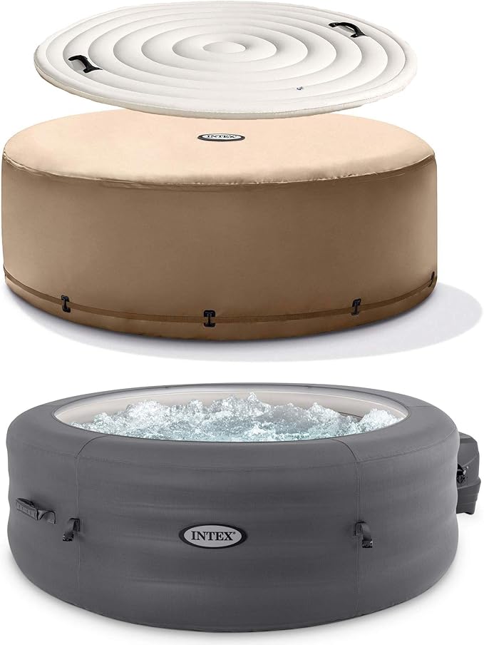 Intex 28481E Simple Spa 77in x 26in 4 Person Inflatable Hot Tub Set