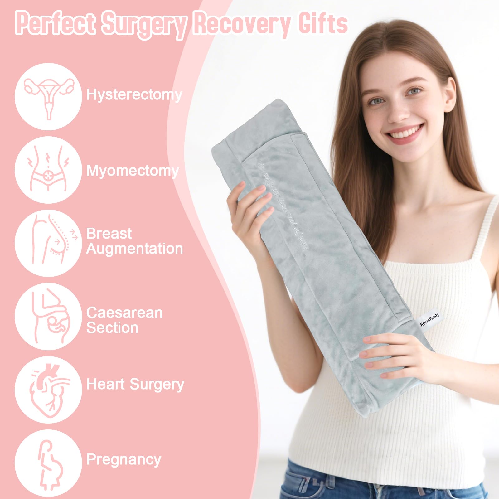 Coussin Ceinture Sécurité Post-Chirurgie Mastectomie - Oreiller Soutien Récupération Poitrine Femme