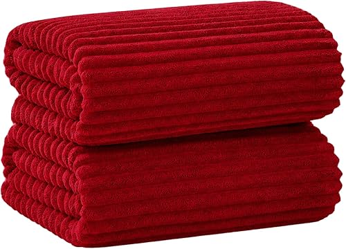 Oversized Bath Sheets 40x80 Inches Extra Large Bath Towels for Adults Super Soft Quick Dry Highly Absobent Microfiber Shower Towels for Bathroom, Pool, Gym, Yoga Towel (Red, 2Piece)