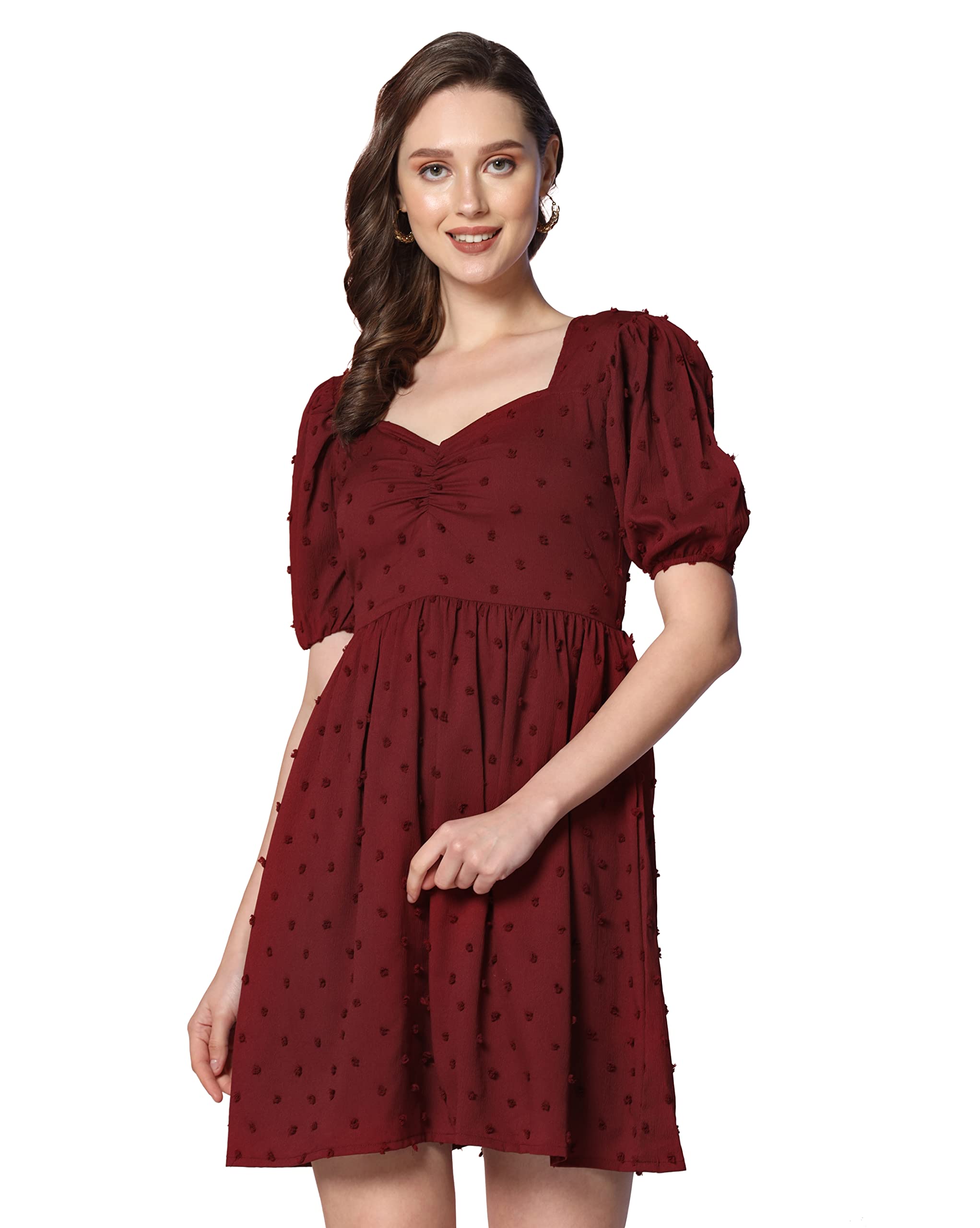 Lymio Dresses For Women || Western Dresses For Women || Dress For Women || Dresses (D-639-642) (M, Maroon)