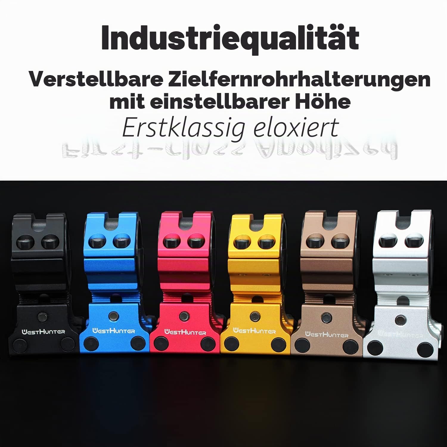 WestHunter Verstellbare Zielfernrohrmontage für Picatinny, 1" & 30mm