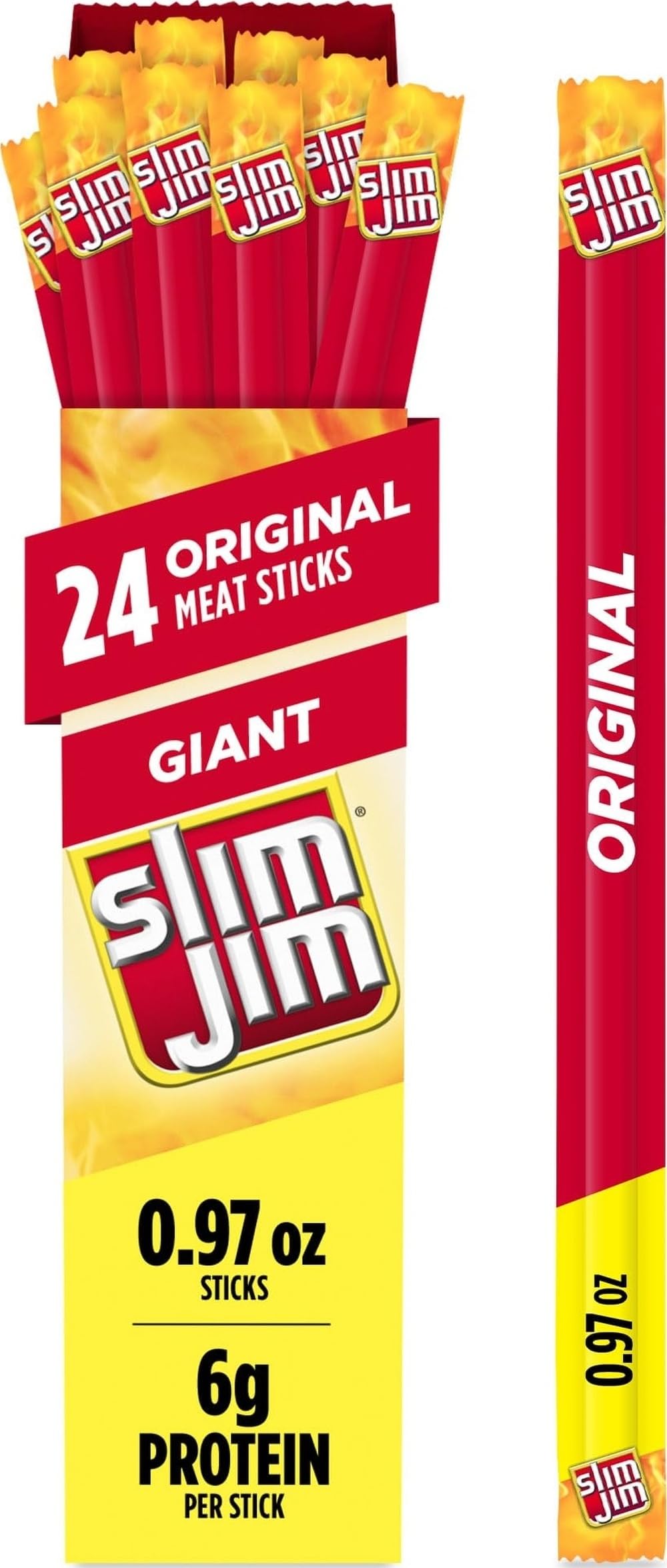 Amazon.com: Slim Jim Giant Smoked Jerky Sticks, Original Flavor