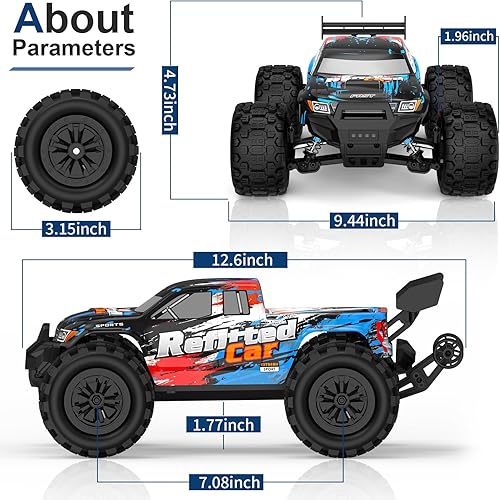 Miniatura 6 de Camión RC de alta velocidad 116 4X4 - Edición de aleación de motor 390 2 baterías de 1500 mAh 22+MPH Los juguetes para niños son un gran