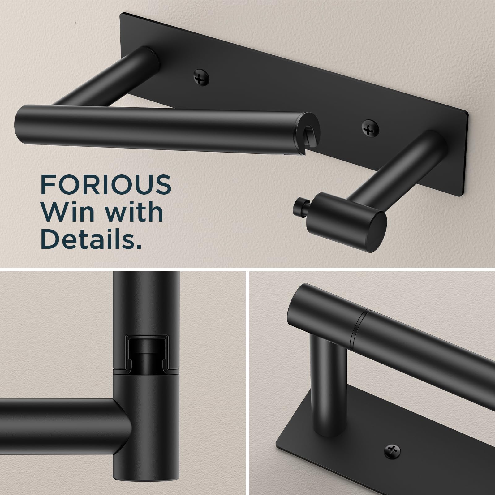 FORIOUS Commercial Toilet Paper Holder Wall Mount Bathroom Tissue Holder — Amazon image 6