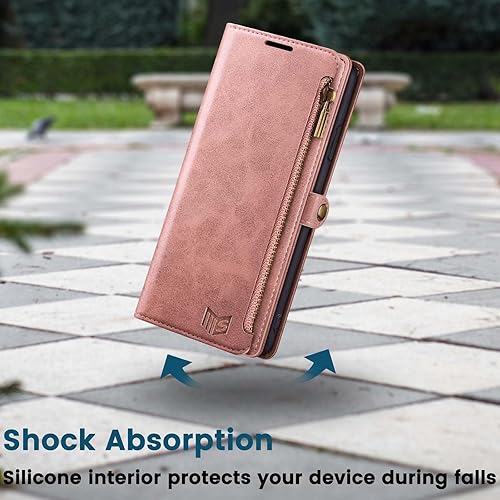 Miniatura 7 de SUANPOT Funda tipo cartera para LL iPhone 14 Pro Max (azul verde)