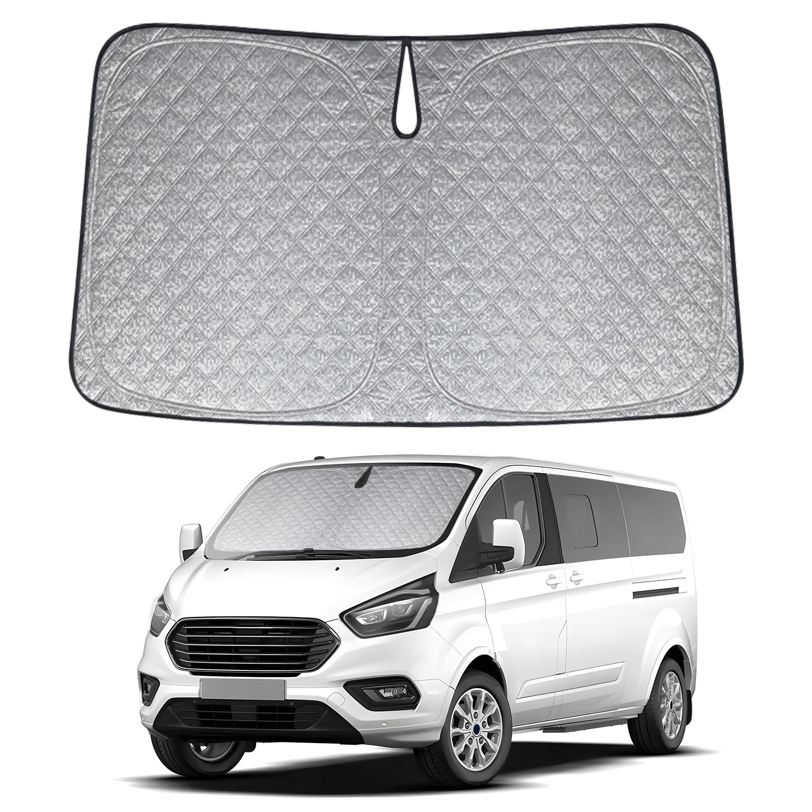 Parasole Auto Per Ford Transit Custom | 3 Pezzi | Schermo Parabrezza E Finestrini Laterali | Blocca UV E Calore