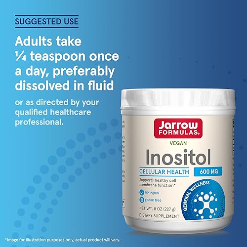 Miniatura 7 de Jarrow Formulas Inositol - Polvo de 8 onzas soporte hepático útil para el funcionamiento nervioso y el metabolismo de la grasa 378 porciones